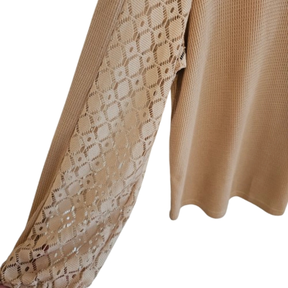 Shein Khaki Pullover with Contrast Sleeves - Picture 2 of 6